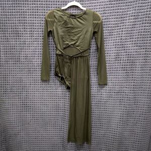 Green Mesh Dance Leotard Bodysuit Sm Y2K Costume Low Back Ballet Street Baddie